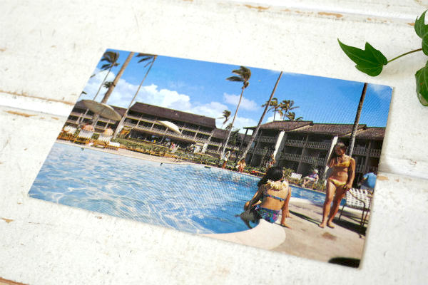 1950年代　ハワイ島　カイルア・コナ 美女　ビーチガール・ヴィンテージ・ポストカード・写真・絵葉書