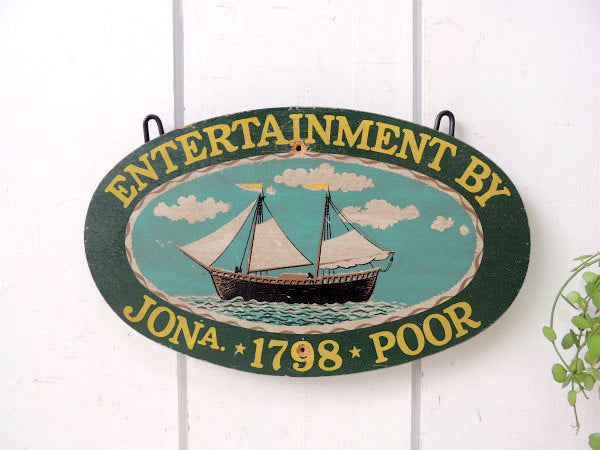 【YORKRAFT】ヨット柄・ヴィンテージ・木製サイン/ウッドサイン/看板 USA