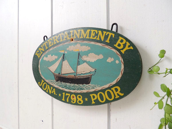 【YORKRAFT】ヨット柄・ヴィンテージ・木製サイン/ウッドサイン/看板 USA