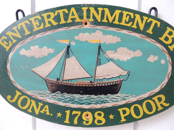 【YORKRAFT】ヨット柄・ヴィンテージ・木製サイン/ウッドサイン/看板 USA