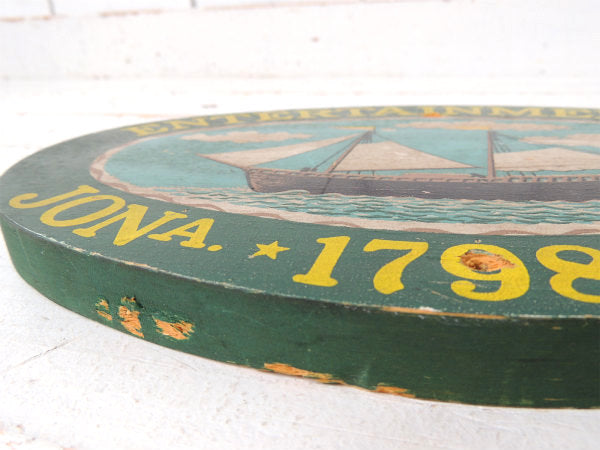 【YORKRAFT】ヨット柄・ヴィンテージ・木製サイン/ウッドサイン/看板 USA