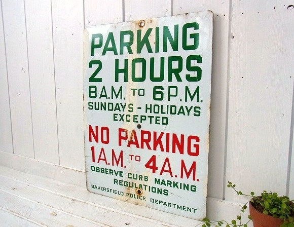 【PARKING】USA!道路標識・ホーロー製・ヴィンテージ・サイン/看板 I