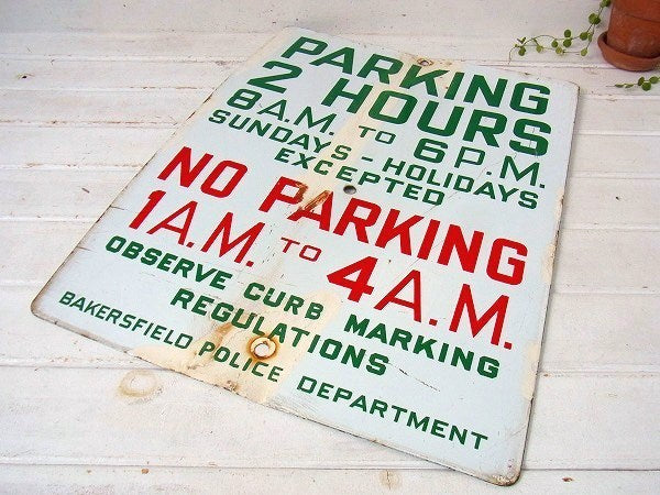 【PARKING】USA!道路標識・ホーロー製・ヴィンテージ・サイン/看板 I