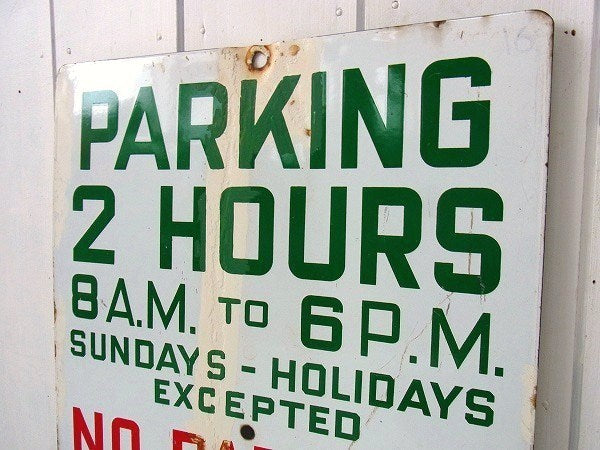 【PARKING】USA!道路標識・ホーロー製・ヴィンテージ・サイン/看板 I