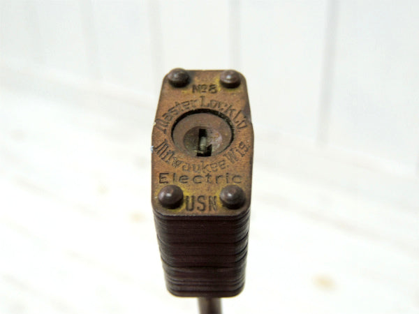 【Electric】ビンテージ・MASTER LOCK・南京錠・ライオン柄・2本鍵・ミリタリー