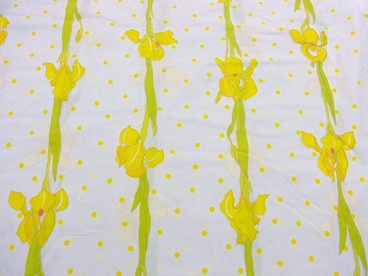 スイセン・花柄&水玉・ヴィンテージ・ユーズドシーツ(ボックスタイプ)　USA