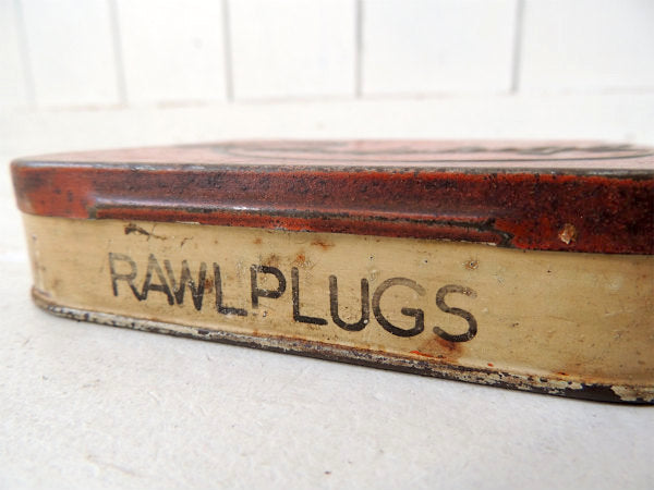 【RAWLPLUGS】ブリキ製・仕切り付きヴィンテージ・プラグケース/工具ケース