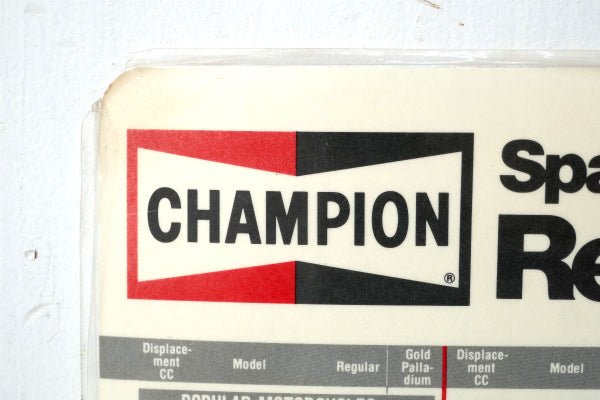 CHAMPION チャンピオン スパークプラグ バイク ビンテージ チャート表 US ガレージ 看板