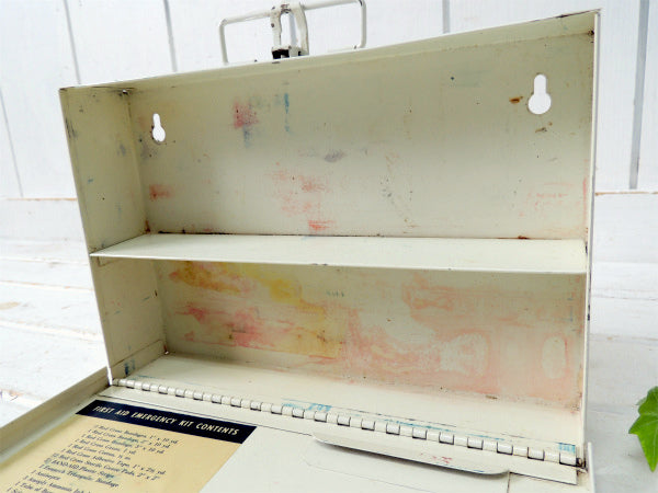 ジョンソン&ジョンソン 2段式・ホワイト・アメリカンビンテージ・救急箱・メディスンキャビネット US