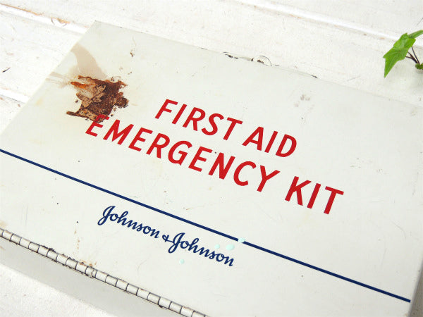ジョンソン&ジョンソン 2段式・ホワイト・アメリカンビンテージ・救急箱・メディスンキャビネット US