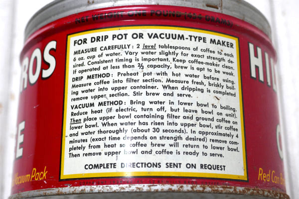 HILLS BROS 1878s ヒルスコーヒー ブリキ製 ヴィンテージ コーヒー缶 ティン USA