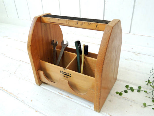 ESQUIRE FOOTMAN 木製・靴磨き入れ・ヴィンテージ・シューシャイン ボックス アメリカ