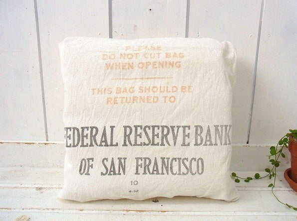 サンフランシスコ連邦準備銀行のヴィンテージ・コイン袋/布袋 USA