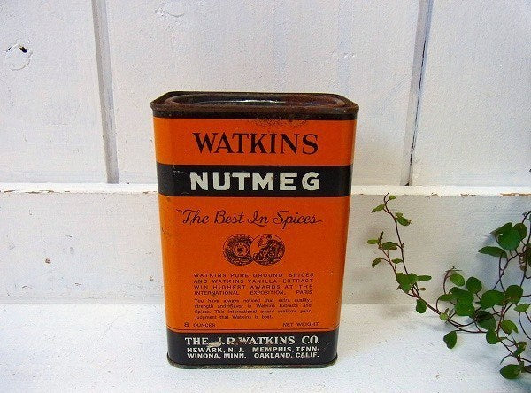 【WATKINS】ナツメグ・ティン製・ヴィンテージ・スパイス缶　USA