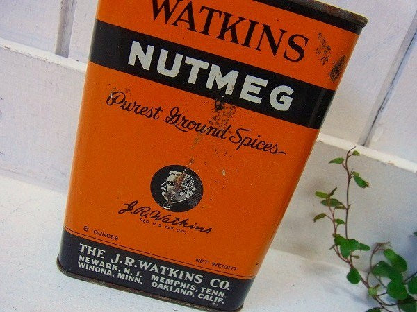 【WATKINS】ナツメグ・ティン製・ヴィンテージ・スパイス缶　USA