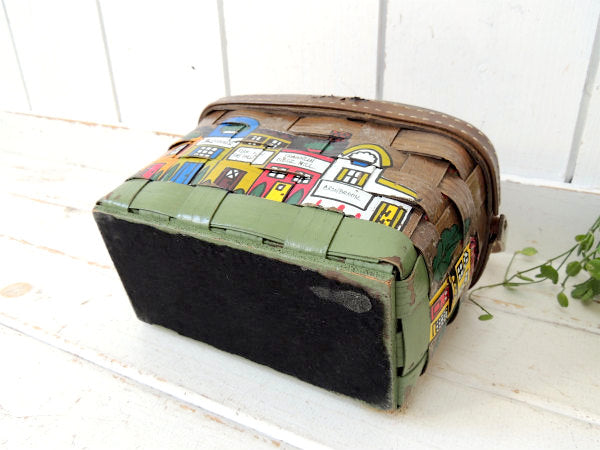 【Caro Nan】1974年・木製・ヴィンテージ・カロナンバスケット・カゴバッグ・ハンドバッグ