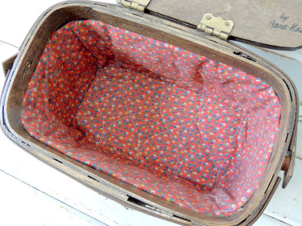 【Caro Nan】1974年・木製・ヴィンテージ・カロナンバスケット・カゴバッグ・ハンドバッグ