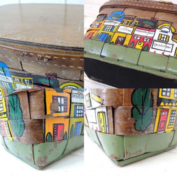 【Caro Nan】1974年・木製・ヴィンテージ・カロナンバスケット・カゴバッグ・ハンドバッグ