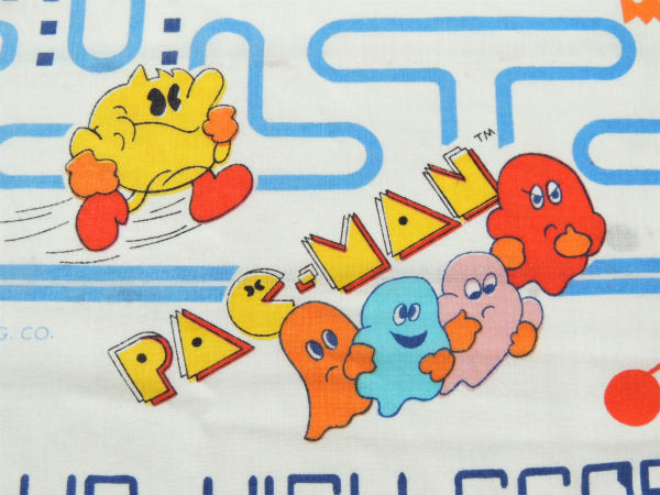 【パックマン】PAC-MAN・ゲーム・80'sヴィンテージ・ユーズドシーツ(ボックスタイプ) USA