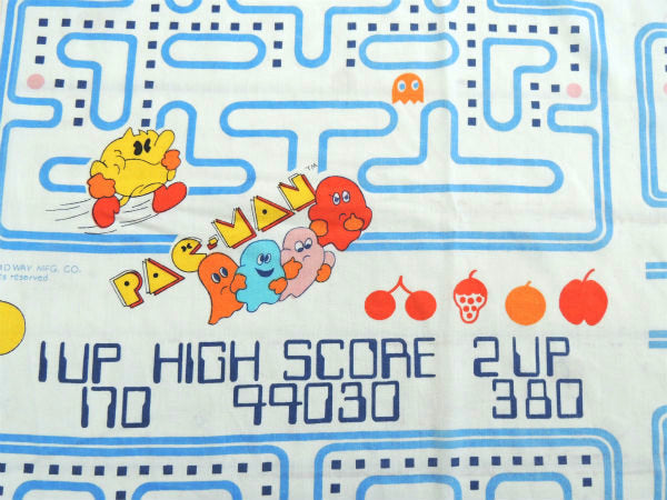 【パックマン】PAC-MAN・ゲーム・80'sヴィンテージ・ユーズドシーツ(ボックスタイプ) USA