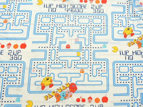 【パックマン】PAC-MAN・ゲーム・80'sヴィンテージ・ユーズドシーツ(ボックスタイプ) USA