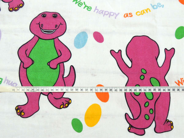 【バーニー&フレンズ】Barney&Friends・恐竜柄・ユーズドシーツ(フラットタイプ) USA