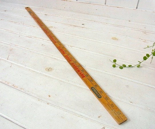 【STANLEY】スタンレー・ノベルティ・木製・ヴィンテージ・ロングルーラー/ものさし/定規