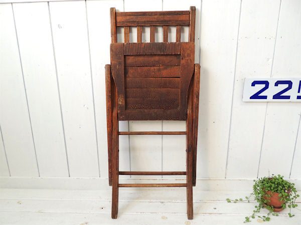 アメリカ製・アンティーク・木製チェア/フォールディングチェア/折り畳みイス/椅子③