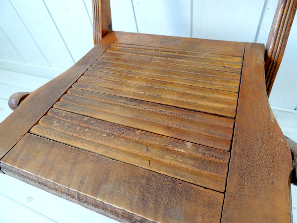 アメリカ製・アンティーク・木製チェア/フォールディングチェア/折り畳みイス/椅子③