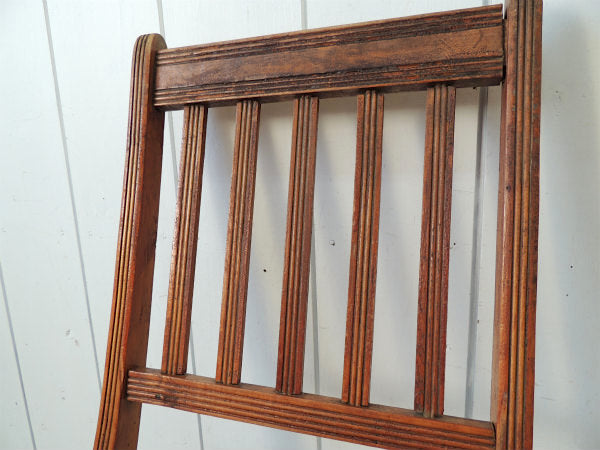 アメリカ製・アンティーク・木製チェア/フォールディングチェア/折り畳みイス/椅子③