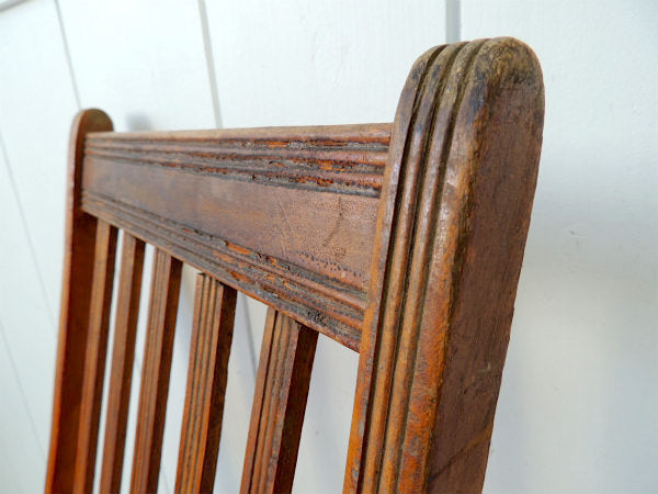 アメリカ製・アンティーク・木製チェア/フォールディングチェア/折り畳みイス/椅子③