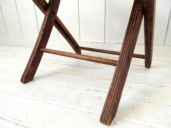 アメリカ製・アンティーク・木製チェア/フォールディングチェア/折り畳みイス/椅子③