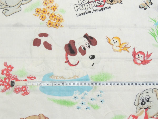 【パウンドパピーズ】たくさんの子犬・80's・ヴィンテージ・ユーズドシーツ(フラットタイプ) USA