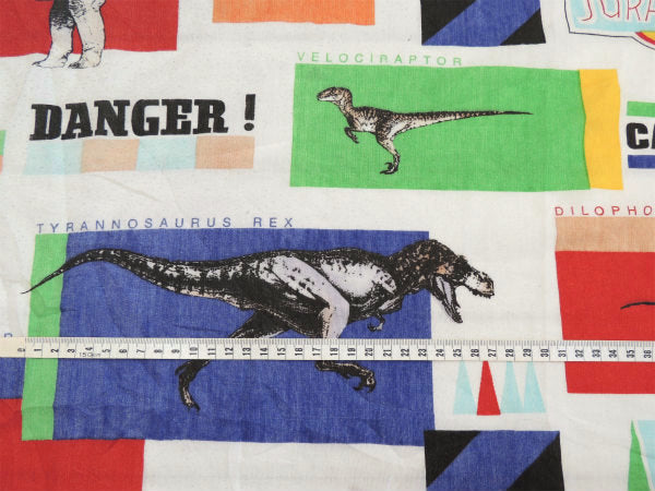 【ジュラシックパーク】恐竜柄・キャラクター生地・ユーズドシーツ(ボックスタイプ) USA