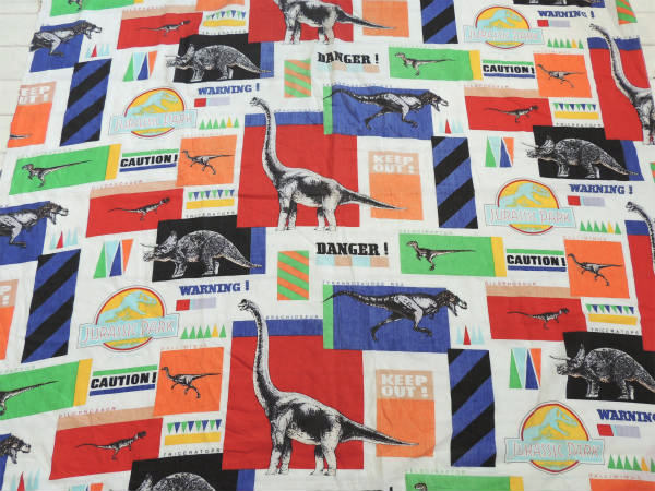 【ジュラシックパーク】恐竜柄・キャラクター生地・ユーズドシーツ(ボックスタイプ) USA
