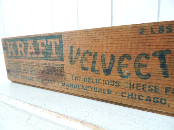 【KRAFT/VELVEETA】クラフト社②アンティーク・チーズボックス・木箱・USA・キッチン雑貨