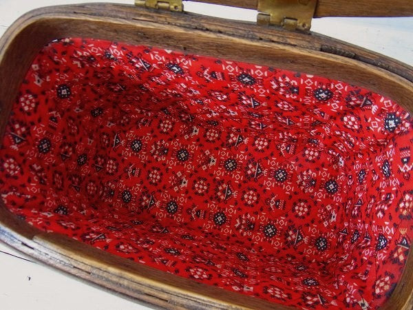 【Caro-Nan】カメの親子柄・アンティーク・カロナンバスケット/カゴバッグ/ハンドバッグ USA