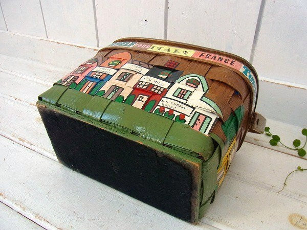 【Caro-Nan】1964年・トラベルシリーズ・アンティーク・カロナンバスケット/カゴバッグ