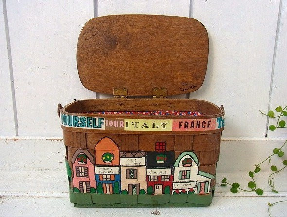 【Caro-Nan】1964年・トラベルシリーズ・アンティーク・カロナンバスケット/カゴバッグ