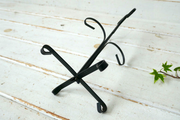 レトロ ブラックカラー アイアン製 4客用 70's ヴィンテージ マグツリー マグカップホルダー