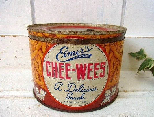 CHEE-WEES チーズ・スナック菓子 アメリカンビンテージ・ティン缶・ブリキ缶 US パッケージ