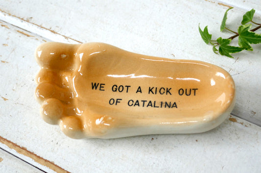カリフォルニア カタリナ島 ベアフット・足型・セラミック・ビンテージ・灰皿・アシュトレイ・スーベニア