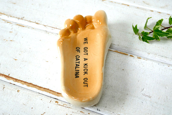 カリフォルニア カタリナ島 ベアフット・足型・セラミック・ビンテージ・灰皿・アシュトレイ・スーベニア