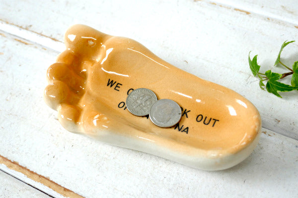 カリフォルニア カタリナ島 ベアフット・足型・セラミック・ビンテージ・灰皿・アシュトレイ・スーベニア