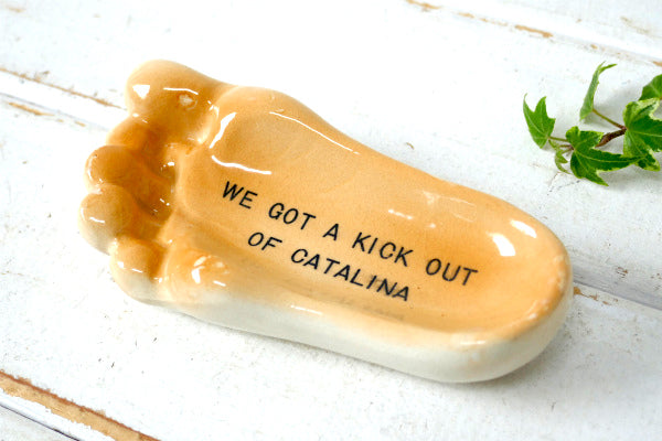 カリフォルニア カタリナ島 ベアフット・足型・セラミック・ビンテージ・灰皿・アシュトレイ・スーベニア