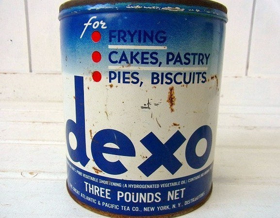 【dexo】ショートニングのヴィンテージ・ティン缶/ブリキ缶 USA