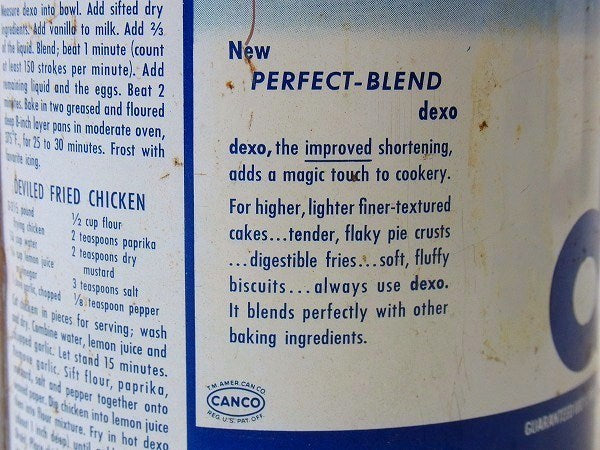 【dexo】ショートニングのヴィンテージ・ティン缶/ブリキ缶 USA