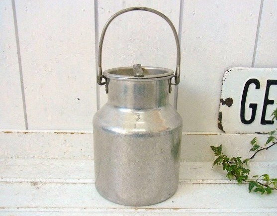 ステンレス製・アンティーク・ミルク缶/ミルク容器/ミルクキャリー USA