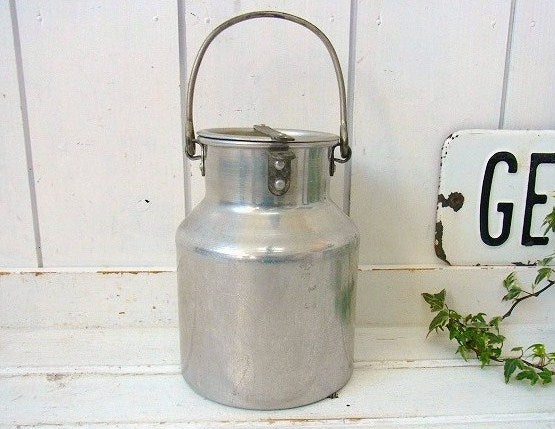 ステンレス製・アンティーク・ミルク缶/ミルク容器/ミルクキャリー USA