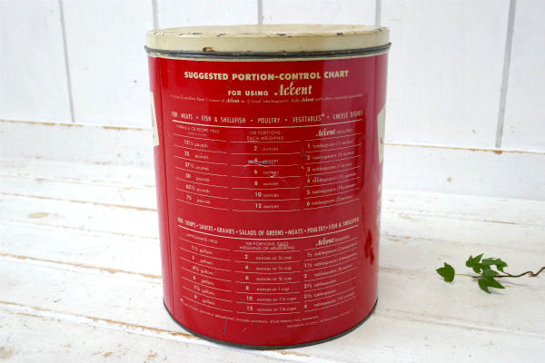 Accent フード&フレーバー・レッド×クリーム・ヴィンテージ・ティン缶・ブリキ缶・収納缶